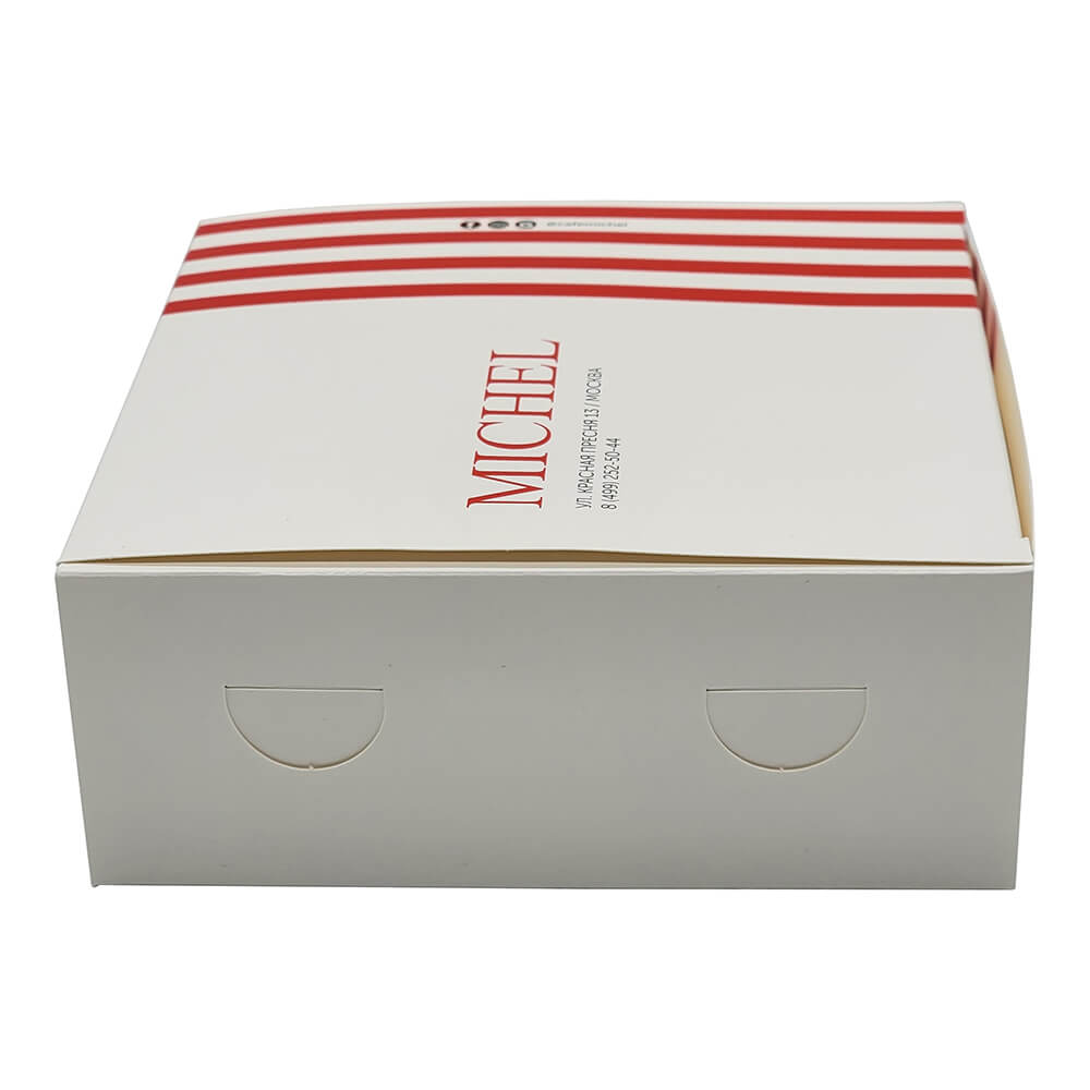 Самосборная бумажная коробка для выпечки 180х180х70 мм
