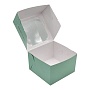 Бумажная коробка для торта/пирожного 150х150х100 мм с окошком (самосборная)