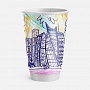 Двухслойный бумажный стакан 450 мл «Москва-Сити (разноцветный)»