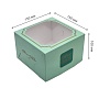 Бумажная коробка для торта/пирожного 150х150х100 мм с окошком (самосборная)